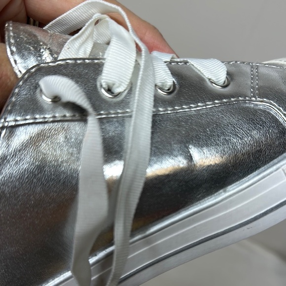 BCBGeneration Silver and White Studded Sneakers - Picture 11 of 12